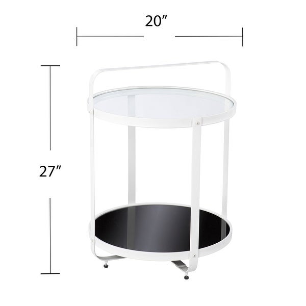 SEI Furniture Valerio Contemporary White Glass Side Table