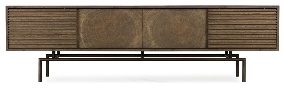 Mannie Media Console Table   Industrial   Entertainment Centers And Tv Stands   by Peachtree Fine Furniture  Houzz