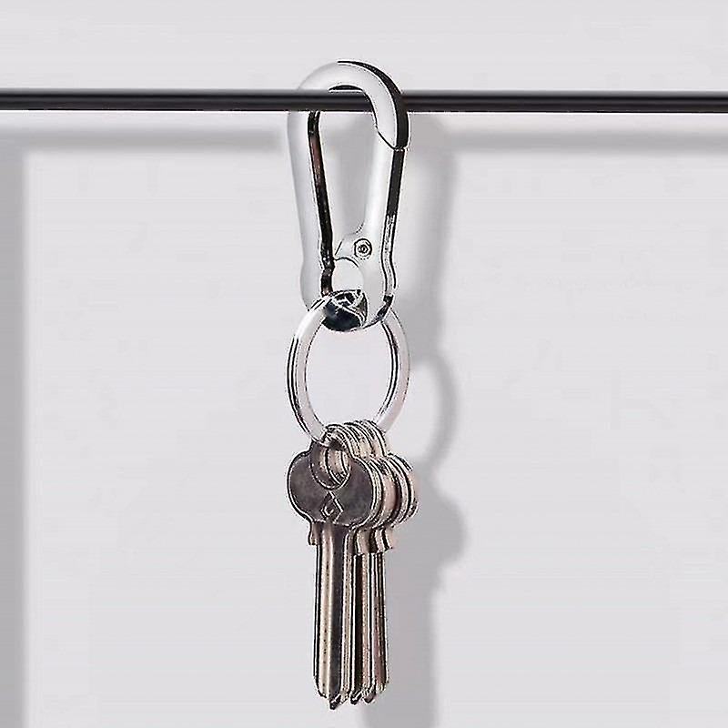 2pcs Mini Keychains Metal Waist Hanging Keychains Anti-lost Buckles Clip Keyring Buckles Carabiners Keychains Outdoor Caribiners  2pcs