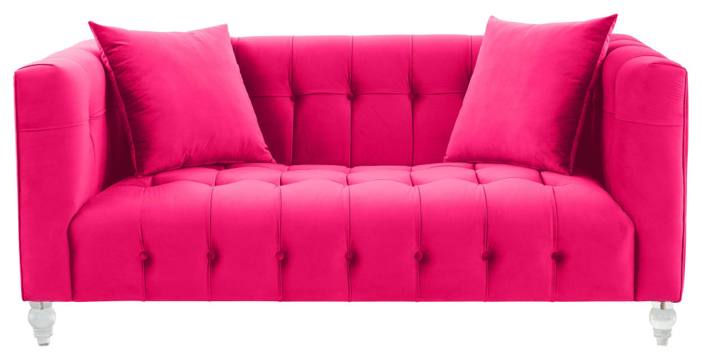 Bea Velvet Loveseat   Eclectic   Loveseats   by TOV Furniture  Houzz