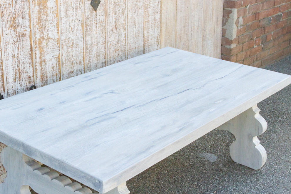 Bleached White Spanish Tavernera Coffee Table   French Country   Coffee Tables   by De cor  Houzz