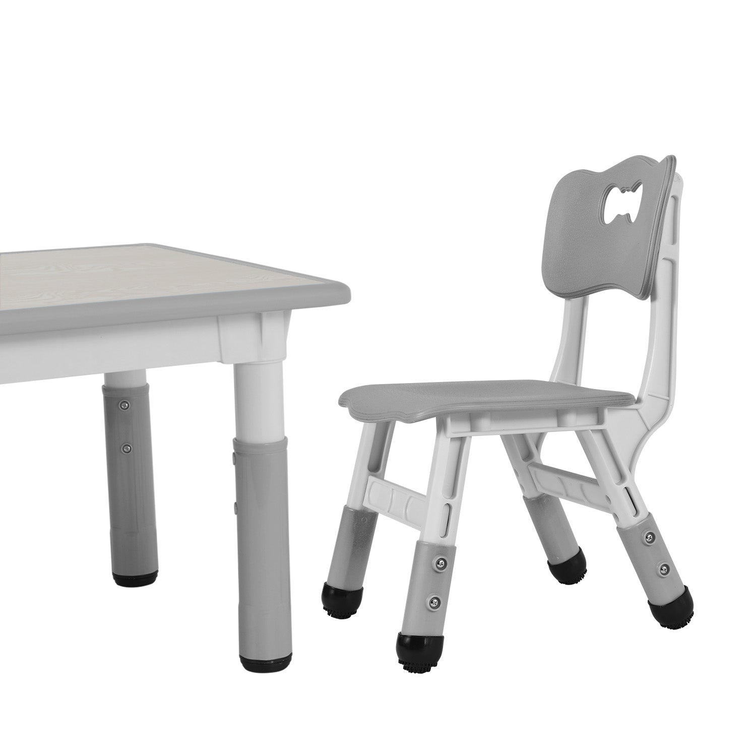 Kids Study Table and Chair Set Height Adjustable for Reading, Drawing, Eating