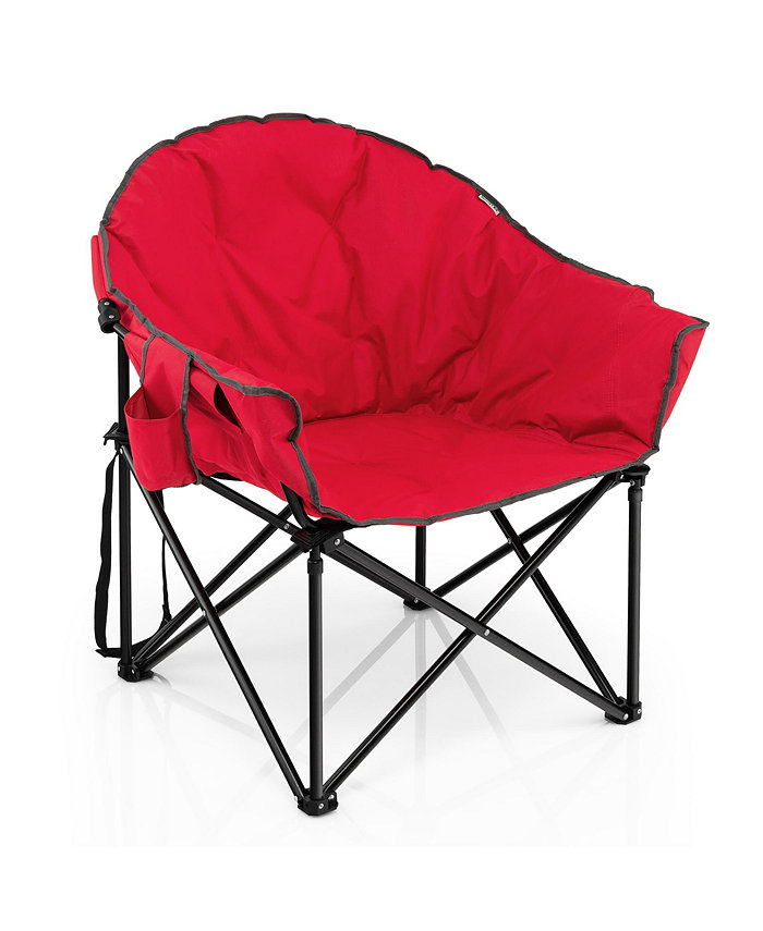 Costway Folding Camping Moon Padded Chair with Carry Bag