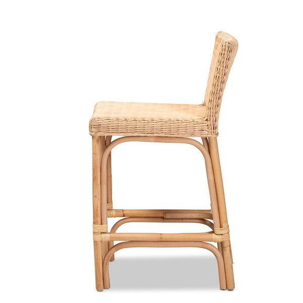 Athena Modern and Contemporary Natural Finished Rattan Counter Stool