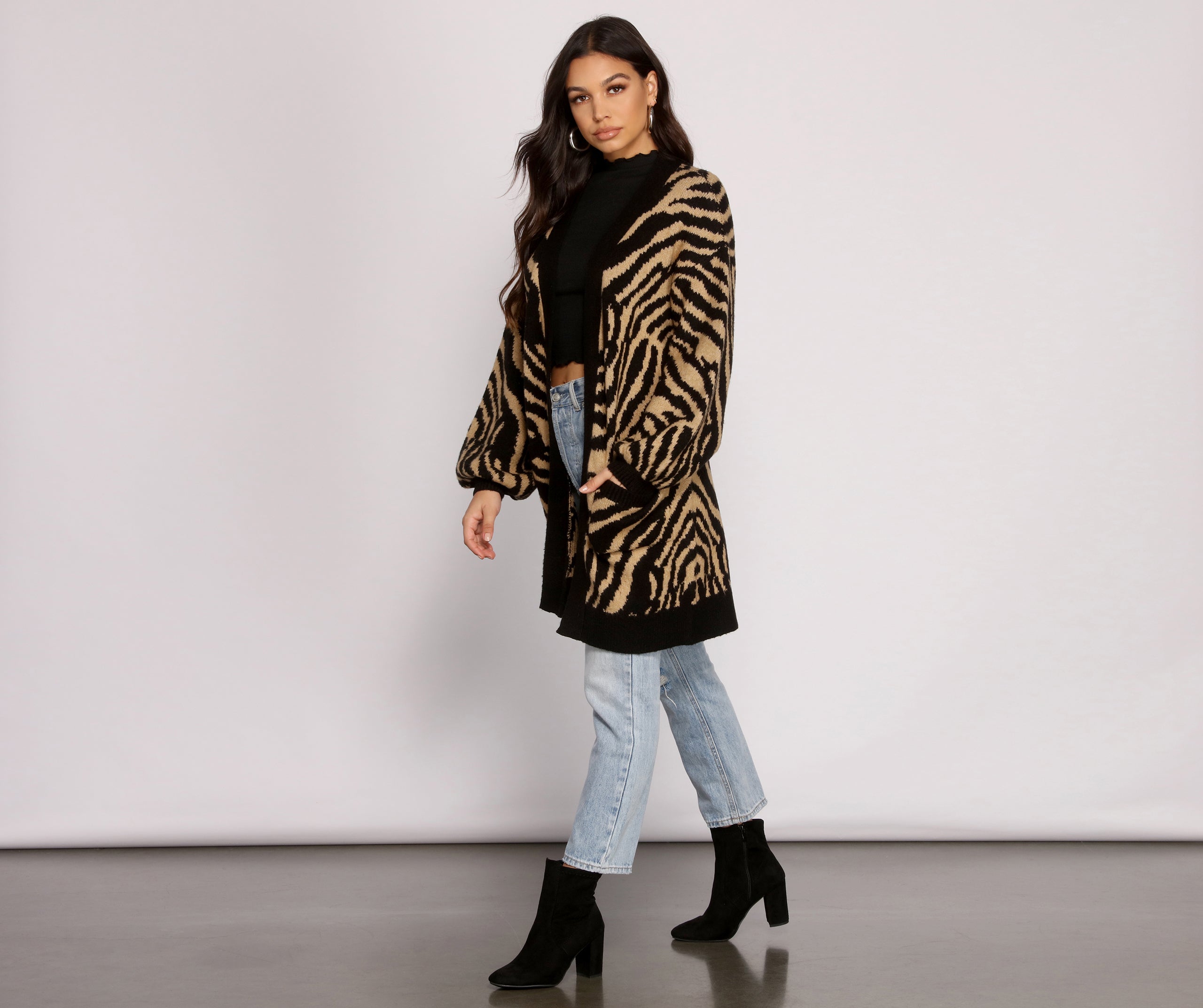 Wild Side Zebra Print Cardigan