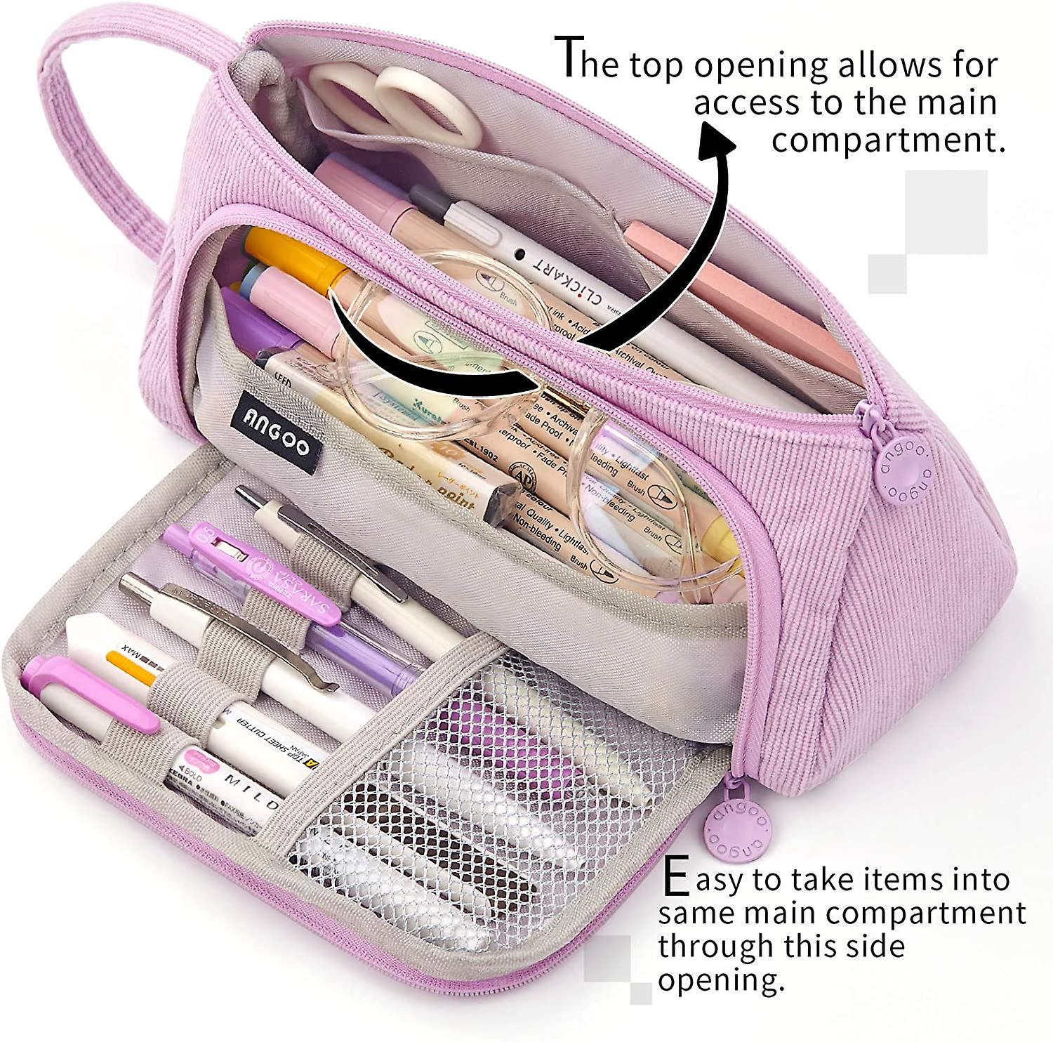 Big Capacity Pencil Case Pouch Pen Case Simple Stationery Bag School College Office Organizer For Teens Girls Adults Student
