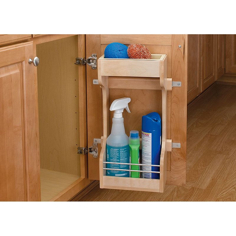 Rev-A-Shelf Door Mount Sink Base Cabinet Storage Organizer， Wood， 4SBSU-15