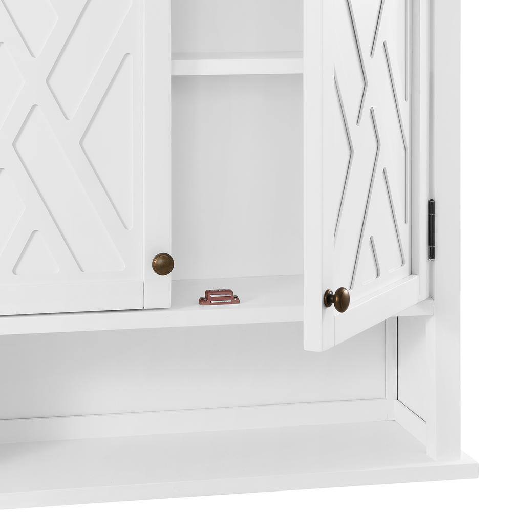 Alaterre Furniture Coventry 27 in. W Wall Cabinet with Two Doors and Open Shelf in White ANCT75WH