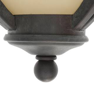 Hampton Bay 1-Light Rustic Iron Outdoor Wall-Mount Lantern Sconce (2-Pack) ESS1691M