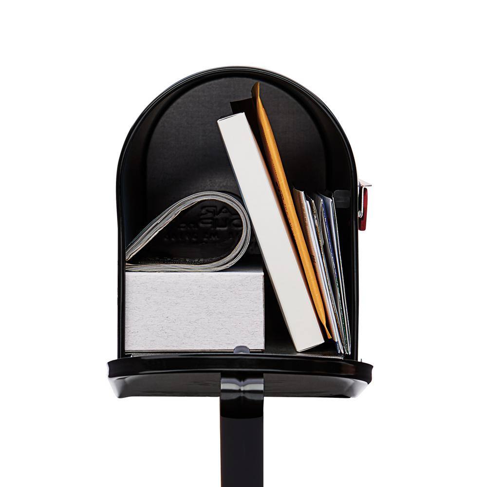 Architectural Mailboxes Mailbox To Go Black Medium Steel All-In-One Mailbox and Post Combo T11KIT0BAM