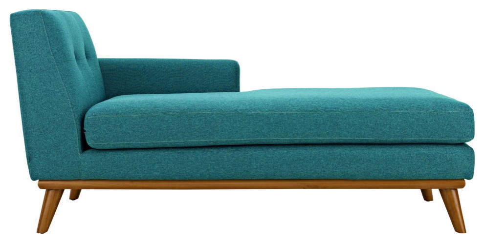 Gianni Teal Right Facing Upholstered Fabric Chaise   Modern   Indoor Chaise Lounge Chairs   by Rustic Home Furniture Deco  Houzz