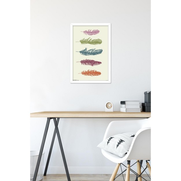 Trends International Rachel Caldwell Feathers Framed Wall Poster Prints