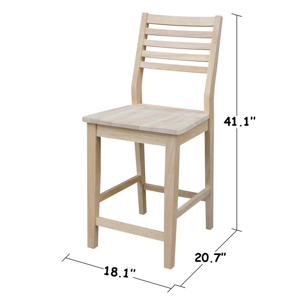 Aspen Counterheight Slat Stool - Unfinished