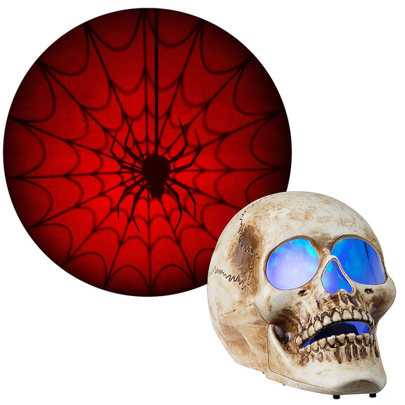 Gemmy SS227682G Blazing Scenes   10 inch Skull wit...