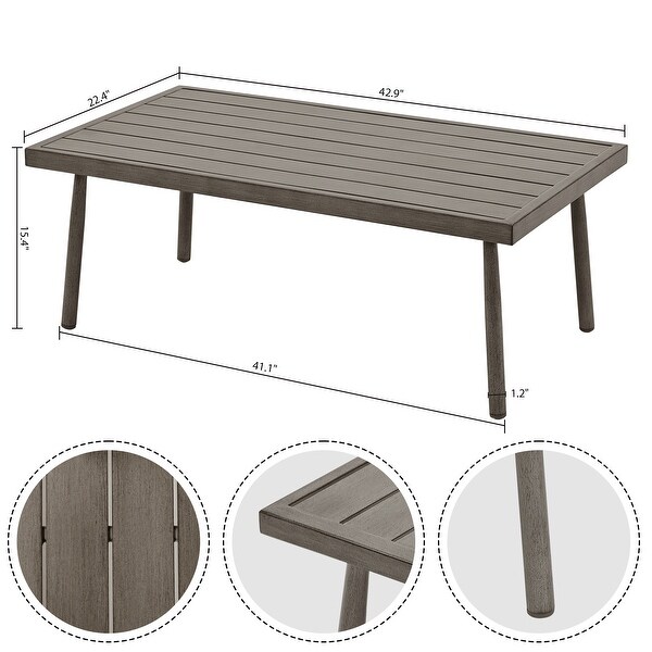 7Piece Aluminum Patio Conversation Set，3Seat Outdoor Couch and Loveseat with 2 Swivel Armchairs， Ottomans and Coffee Table