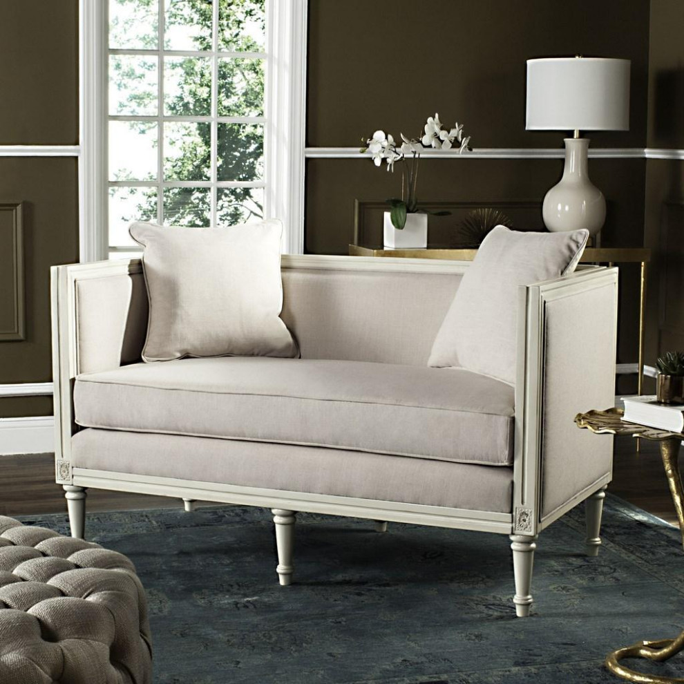 Andrea Rustic French Country Settee Beige   French Country   Loveseats   by Virgil Stanis Design  Houzz