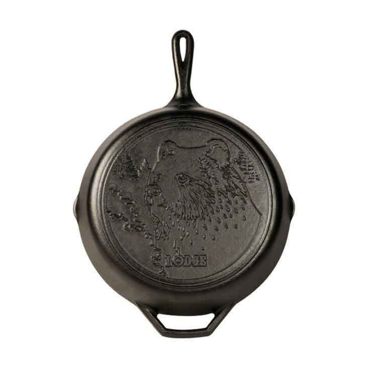 Lodge Wildlife Bear Cast Iron Skillet  12in