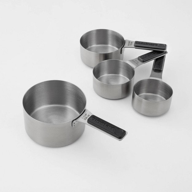 Cuisinart 4pc Stainless Steel Magnetic Measuring Cup Set Black silver