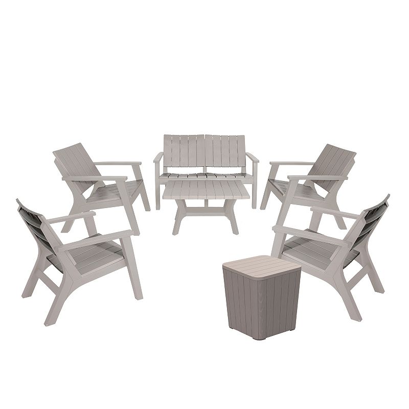 Dukap Enzo Patio Loveseat， Chair and Table 7-piece Set