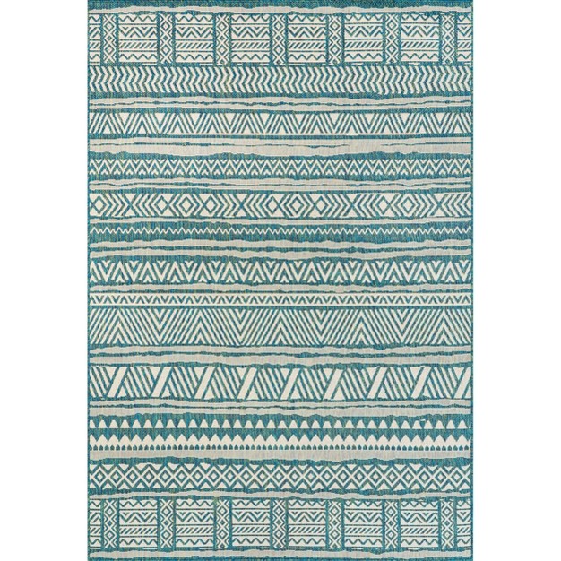 Nuloom Abbey Tribal Striped Indoor outdoor Area Rug Green