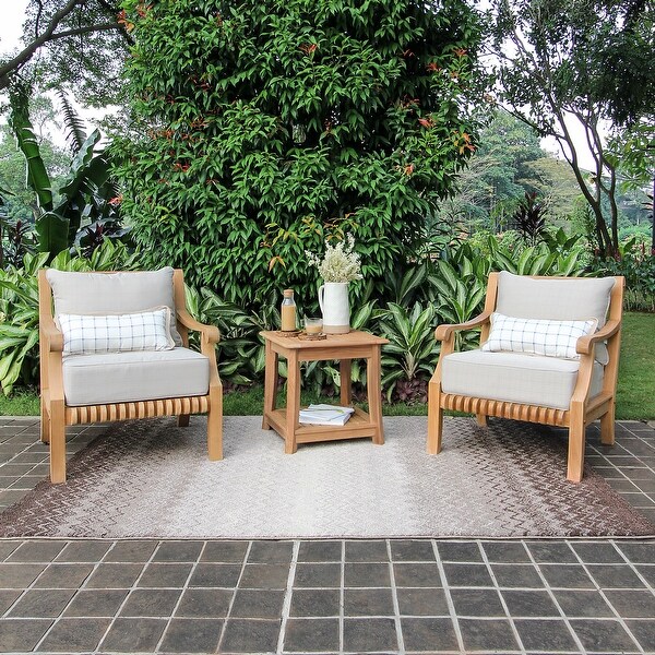 Cambridge Casual Chara 3piece Outdoor Teak Wood Chat Set