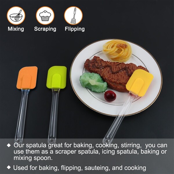 3pcs Flexible Silicone Spatula Set Heat Resistant Non Stick - 7.3