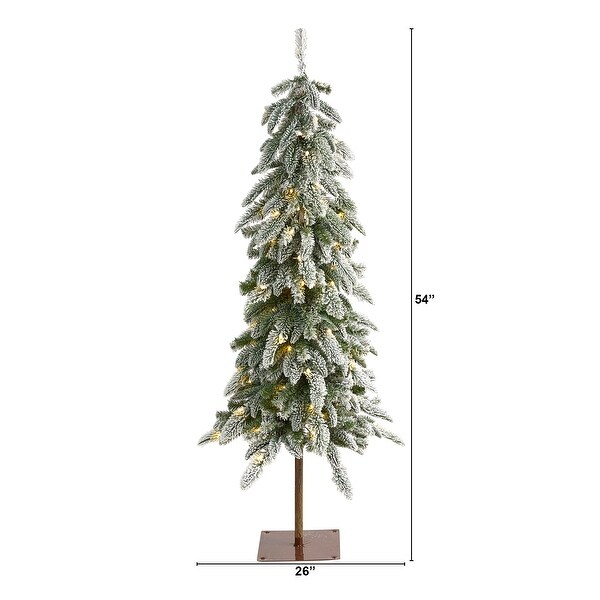 4.5' Flocked Washington Alpine Christmas Tree with 100 LED Lights