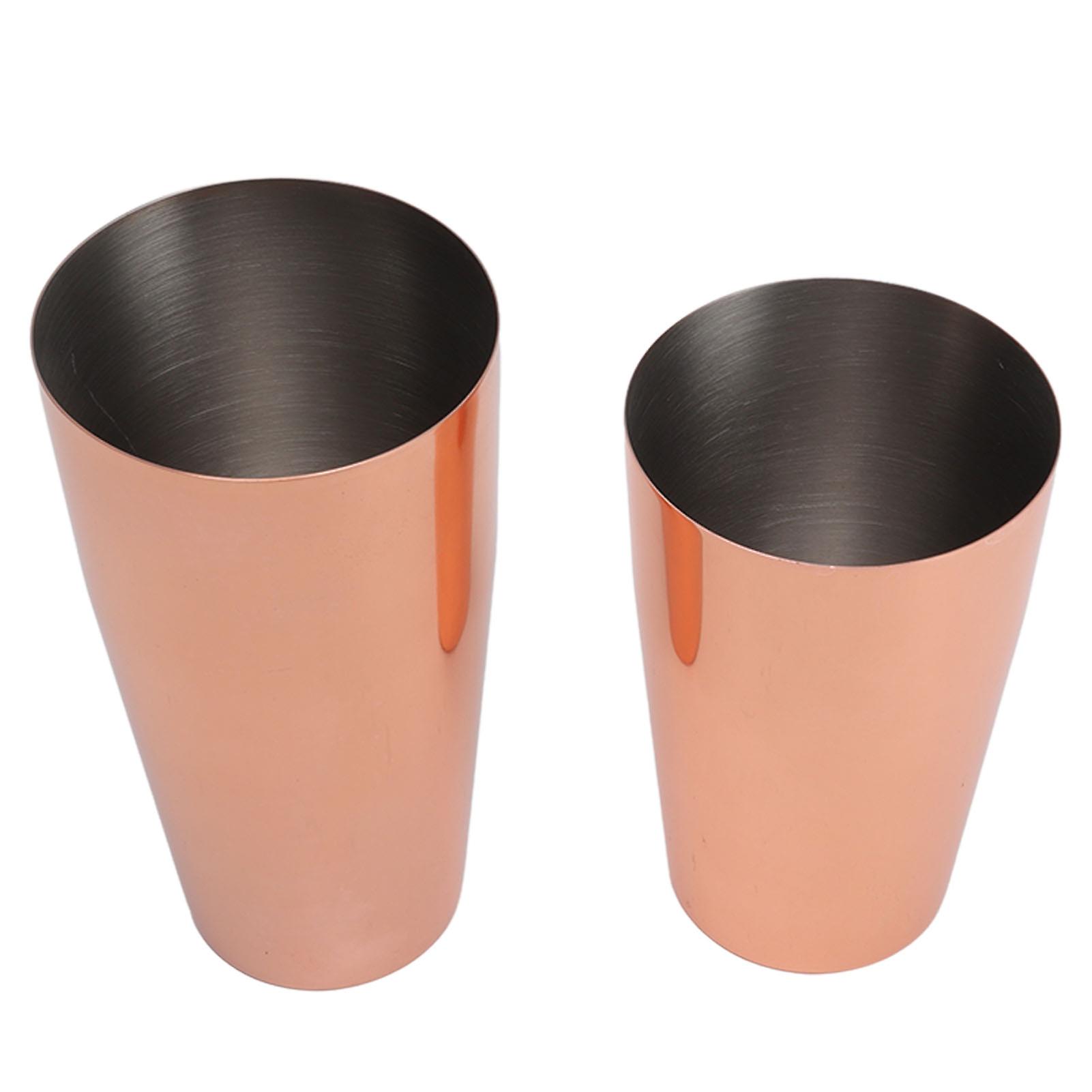 Boston Cocktail Shaker Stainless Steel Rose Gold Glossy Surfaces Leakproof for Bartending