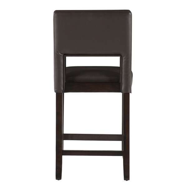 Zeta Dark Brown Faux Leather 24-inch Counter Stool