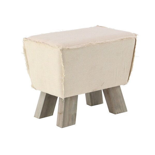 White MDF Rustic Stool 17 x 19 x 12 - 19 x 12 x 17