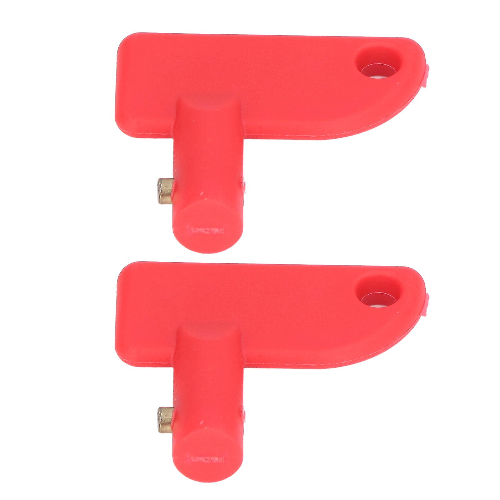 2pcs Kill Switch Spare Key Mini Battery Disconnect Isolator For Boat Marine Car Truck Red