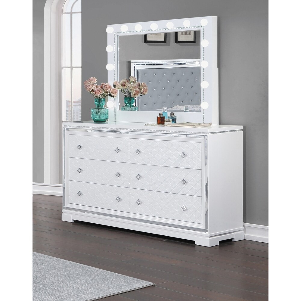 Isabelle Grid Pattern 6 Drawer Dresser