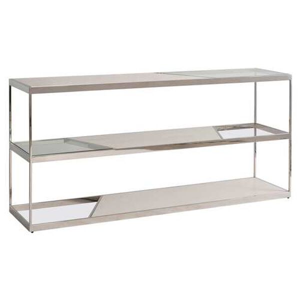 Maymont Stainless Steel and White Console Table