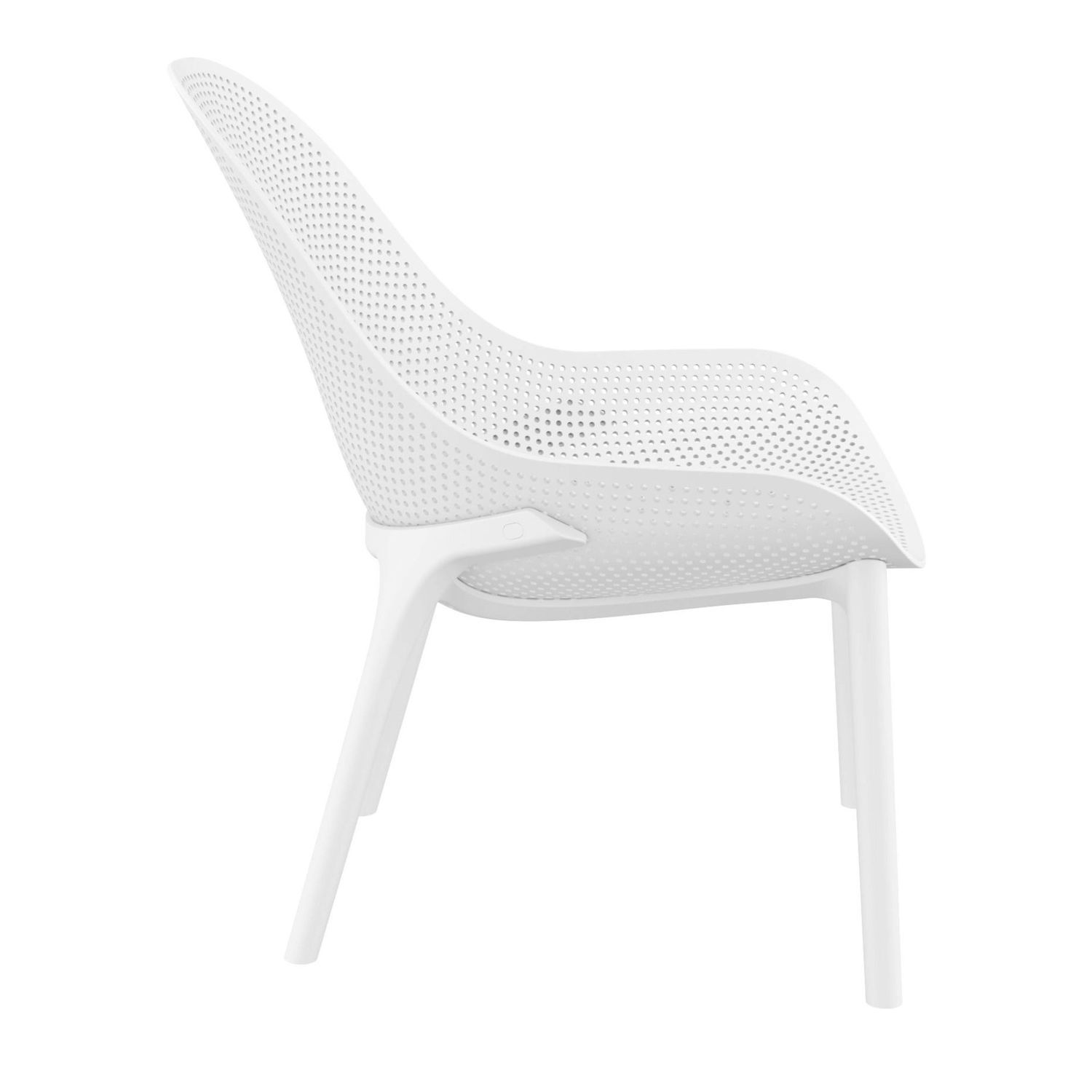 32.75 White Solid Patio Lounge Chair