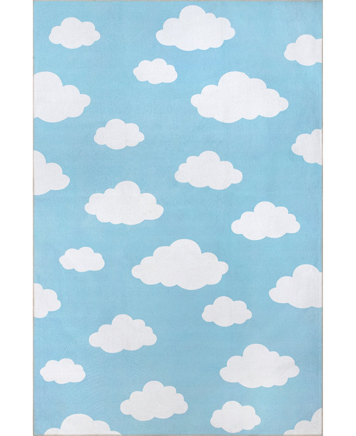 nuLoom Aurora Lilia Washable Kids Cloud 8 x 10 Area Rug