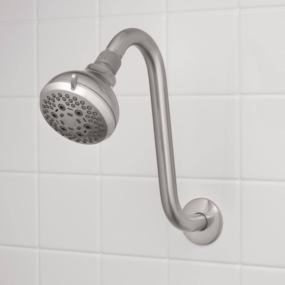 Glacier Bay 11 in. S-Style Shower Arm and Flange in Brushed Nickel 3075-514