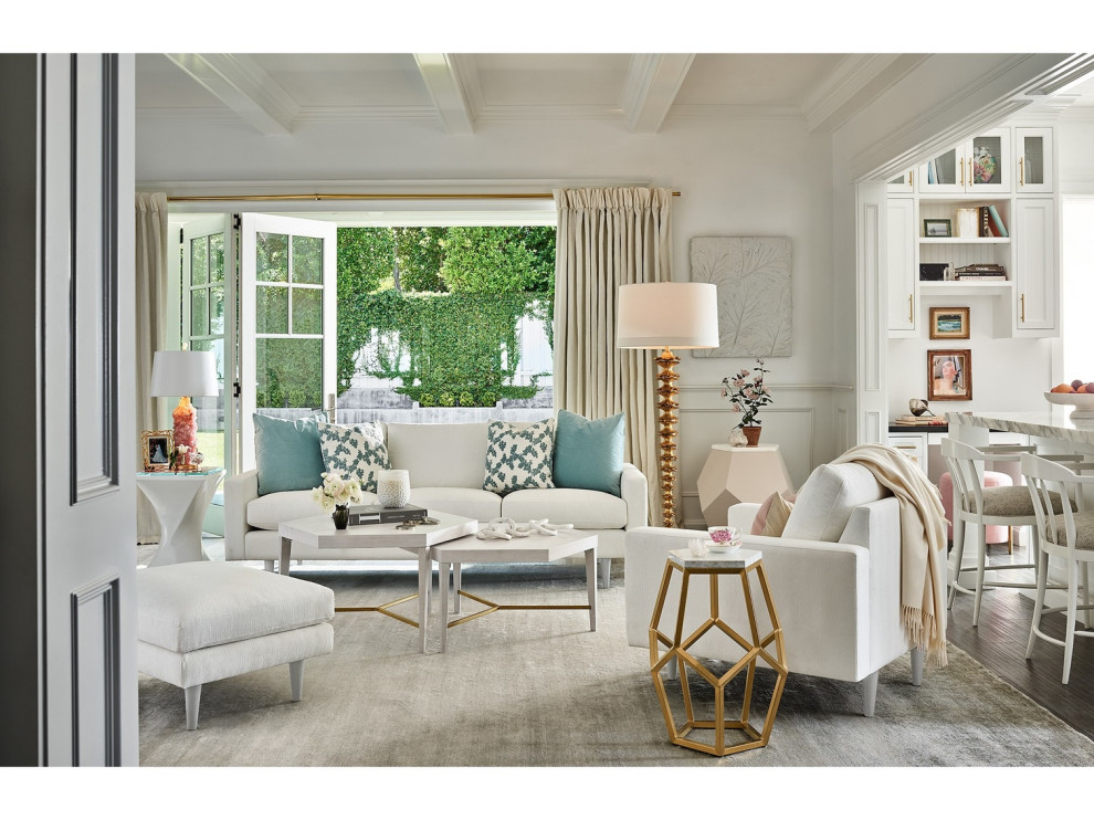 Miranda Kerr by Universal Furniture Brentwood Fabric Ottoman  White   Midcentury   Footstools And Ottomans   by Universal Furniture Company  Houzz