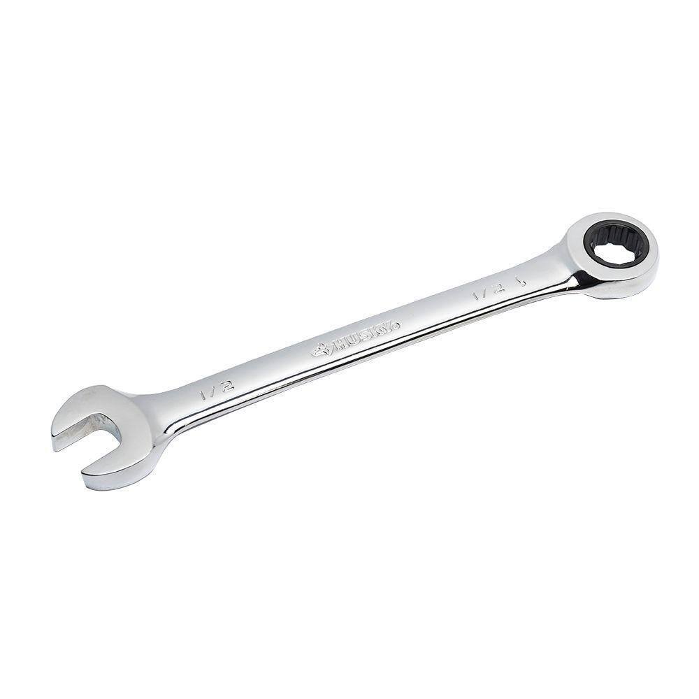 Husky 12 in. 12-Point SAE Ratcheting Combination Wrench HRW12