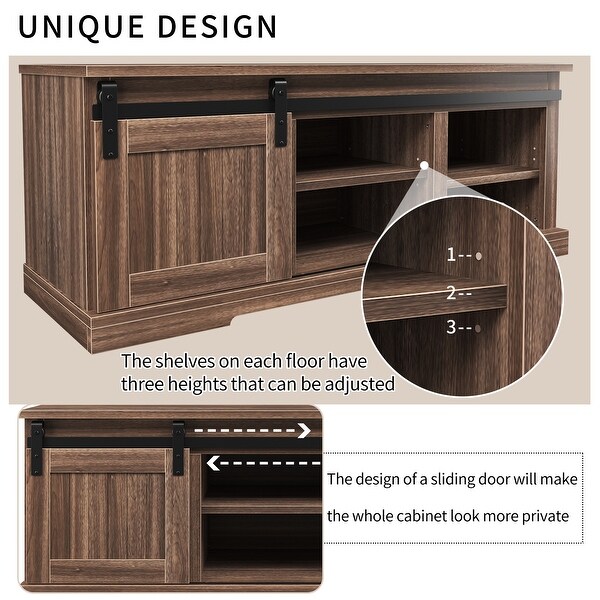 Storage Bench with a Sliding Door and Adjustable Shelf in entryway (Barnwood)