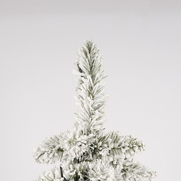 7.5Foot Artificial Christmas Tree with 400 LED Lights and Snow Flocked Branches