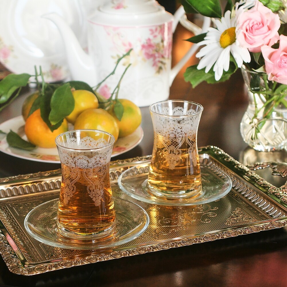 Canva Venice Authentic Armud Tea Glass Set for 6