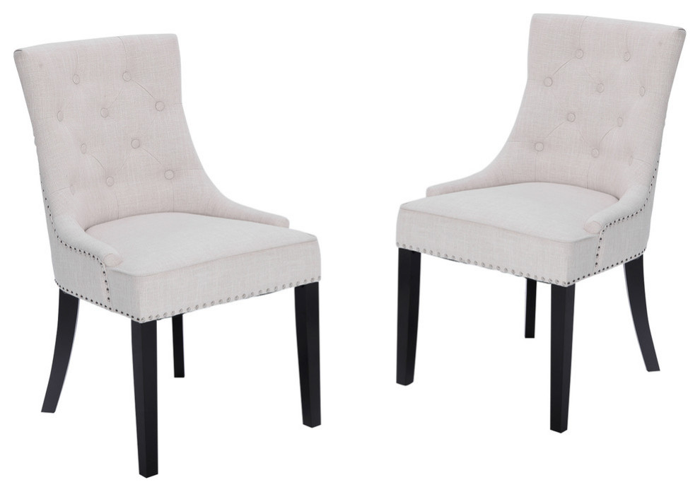 Home Beyond 2 Piece Wing Backed Dining Chair Set   Transitional   Dining Chairs   by Home Beyond  Houzz