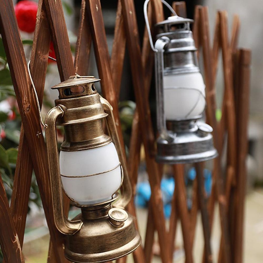 Retro Vintage Camping Hanging Lanterns Battery Led Flame Warm Light Nature Hike For Fishing