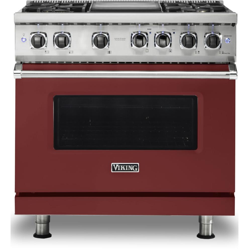 Viking 36-inch Freestanding Dual-Fuel Range with Vari-Speed Dual Flow Convection CVDR536-4GRE