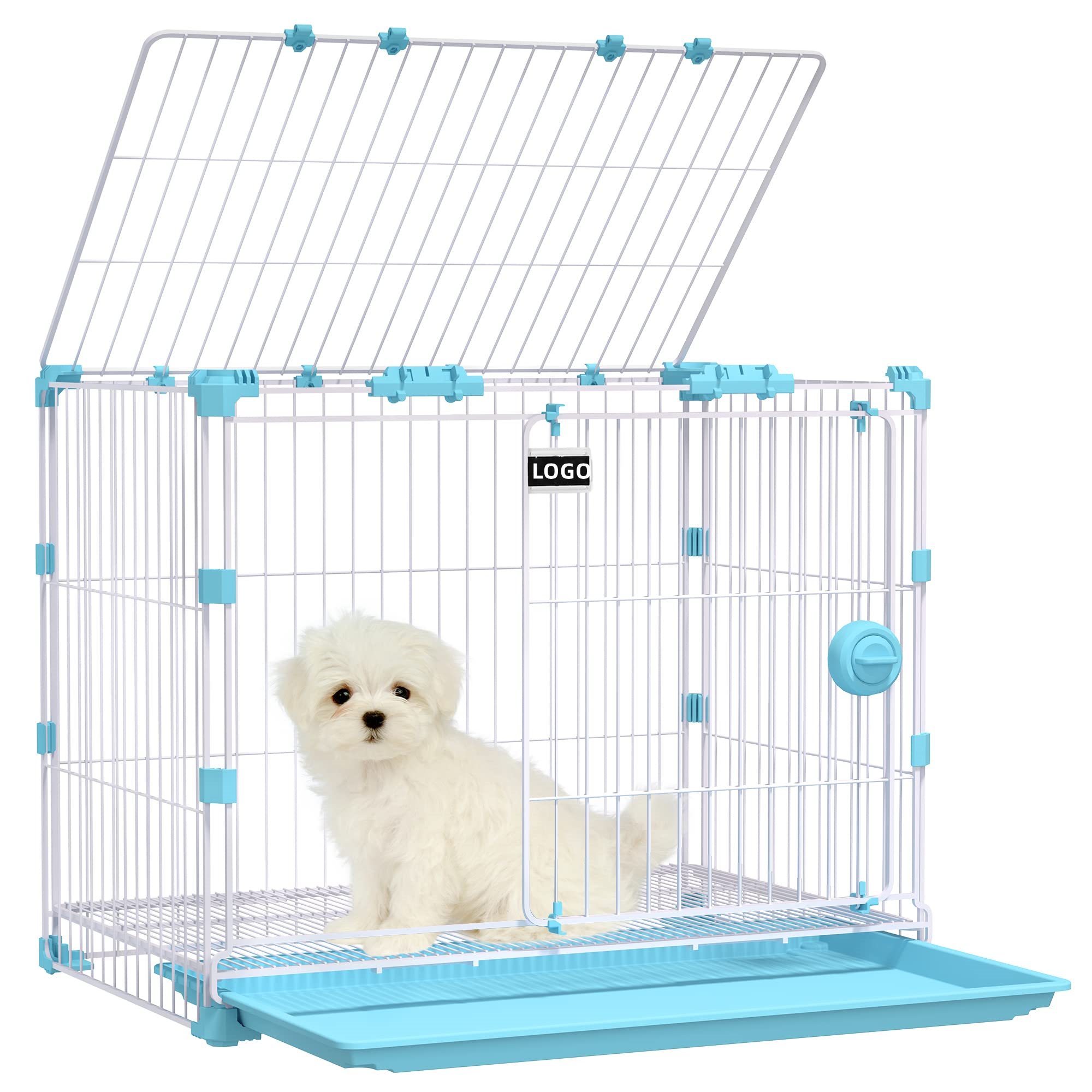 Morden Style Cage Playpen Dog Bike Steel High Quality Wire Cat Condo Kennel Barn Door Eversible Washable Mat Pet Crate