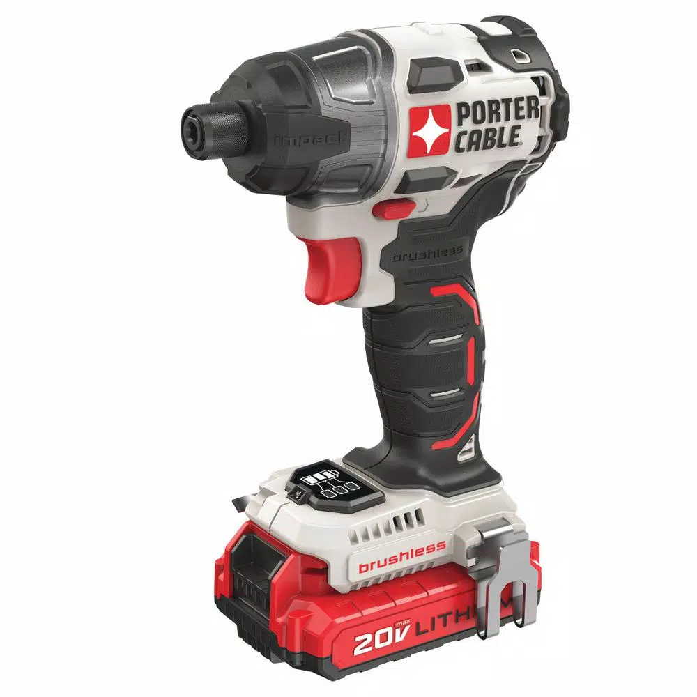 Porter-Cable 20-Volt MAX Lithium-Ion Brushless Cordless 1/4 in. Impact Driver with 2 Batteries 1.5 Ah and Charger and#8211; XDC Depot