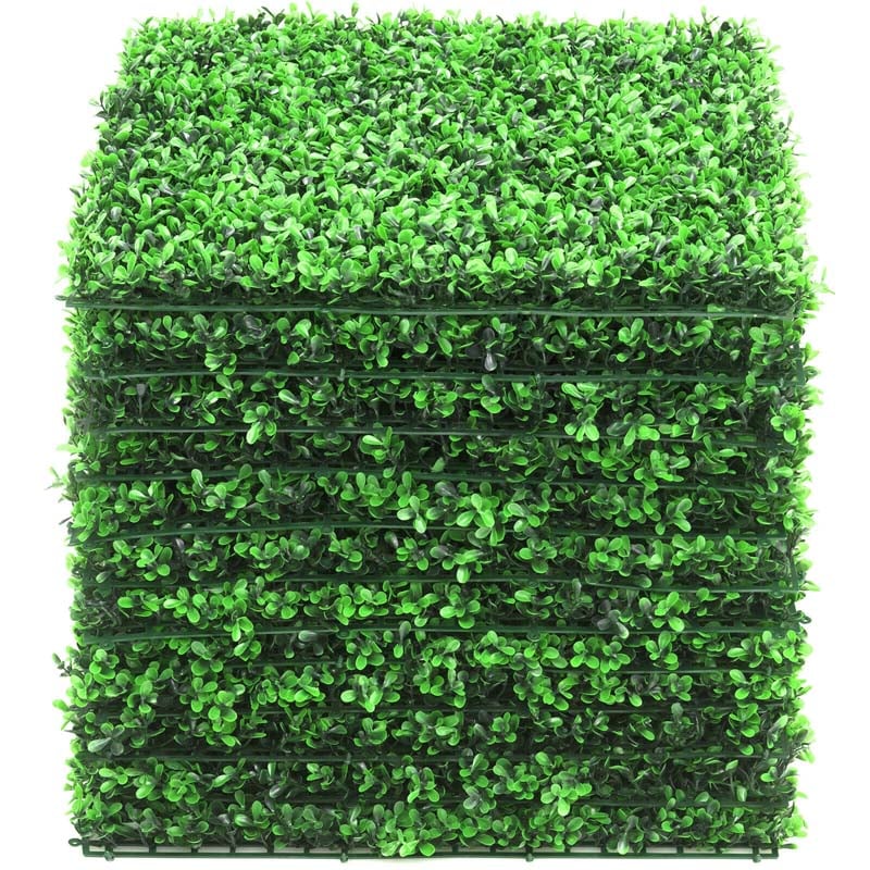 12 Pcs 20x20inch Artificial Peanut Leaf Panels, 33.3 Sq.ft Faux Greenery Wall Privacy Hedges for Wedding Decor Fence Backdrop