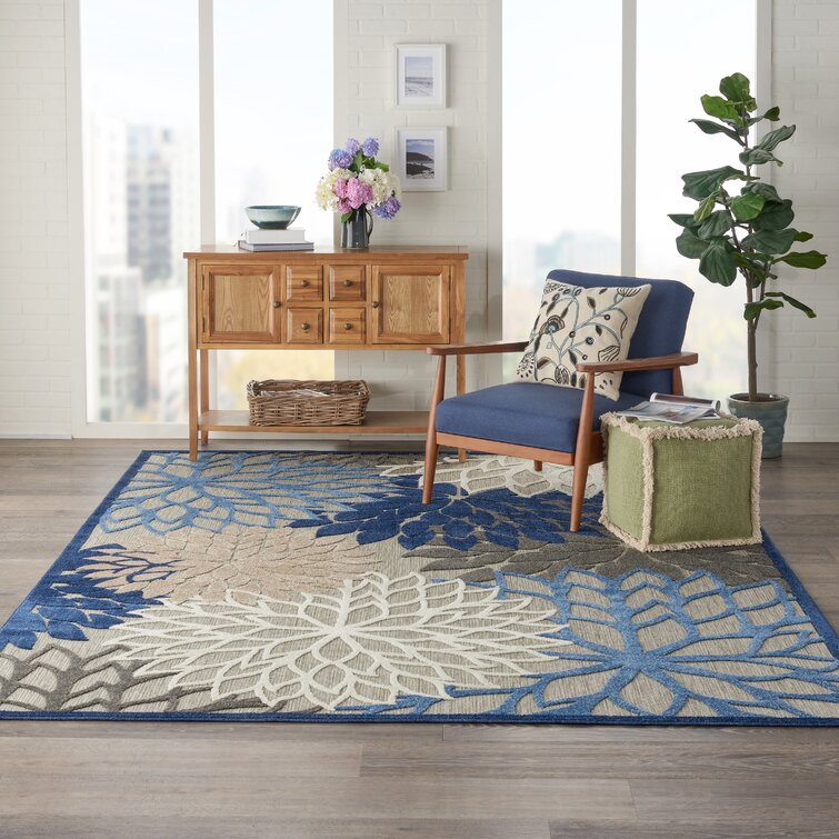 Rosario Navy/Ivory/Taupe Indoor/Outdoor Rug