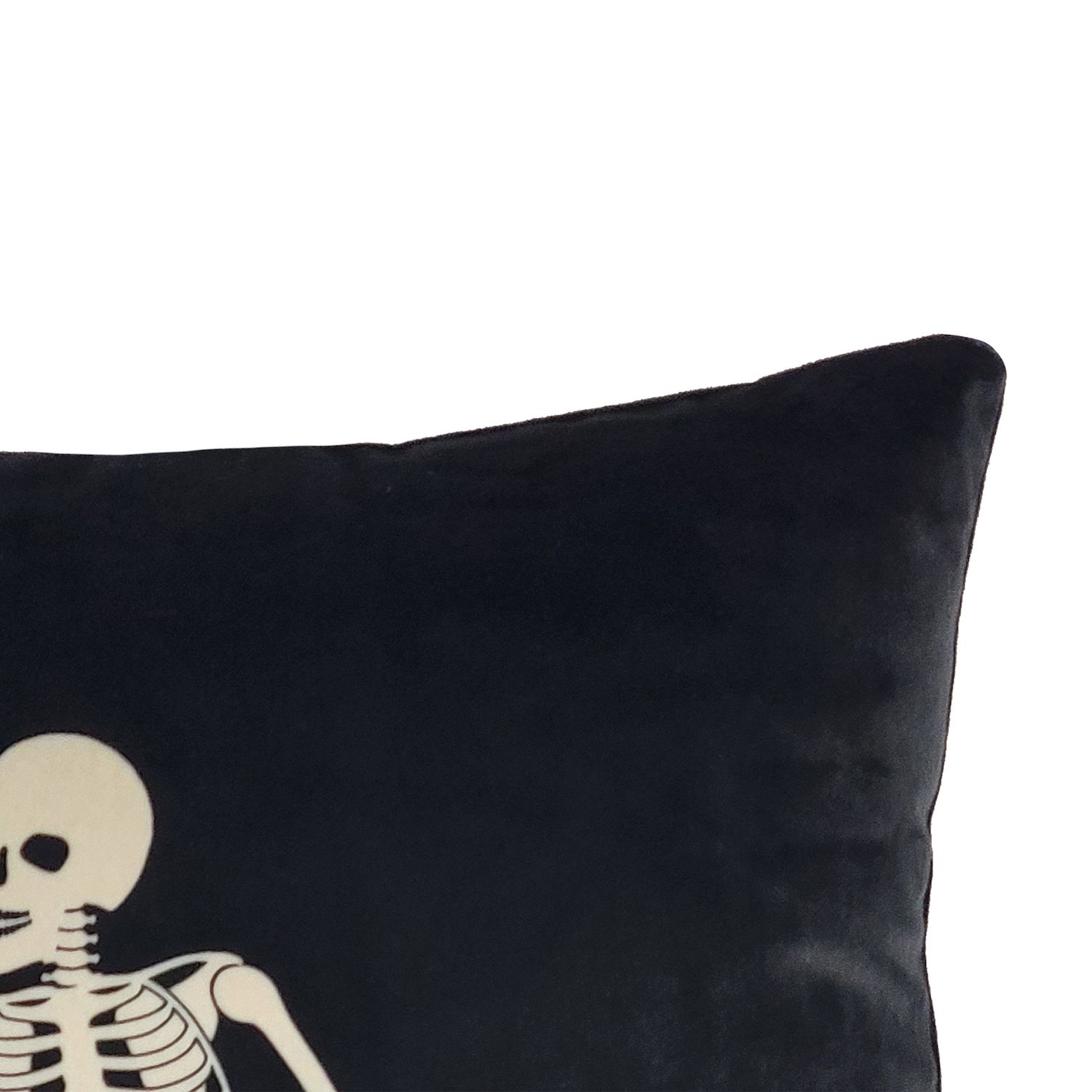 Edie Home Velvet Gentlemen Skeletons Throw Pillow