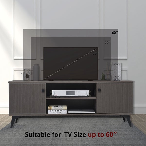 TV Stand for up to 58 inch with Cabinet Wood Storage TV Console Table